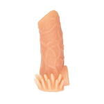 Насадка KOKOS реалистичная с дополнительной стимуляцией, TPE, телесная, 12 см